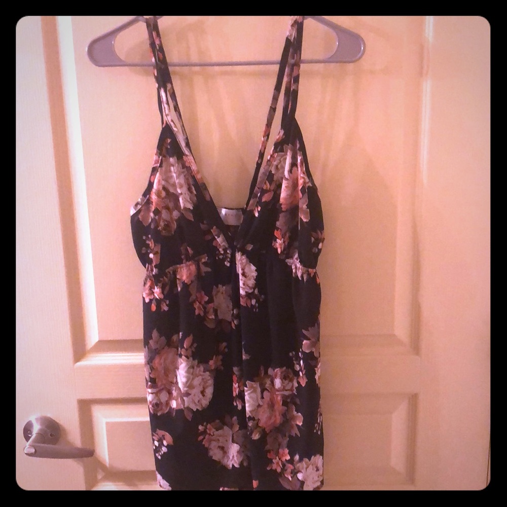 Black floral romper